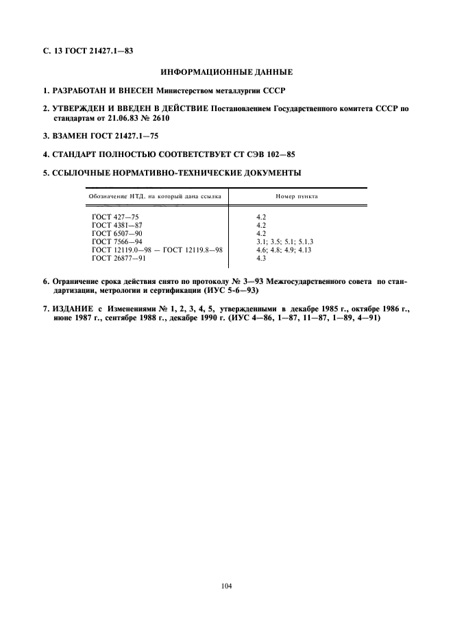 ГОСТ 21427.1-83