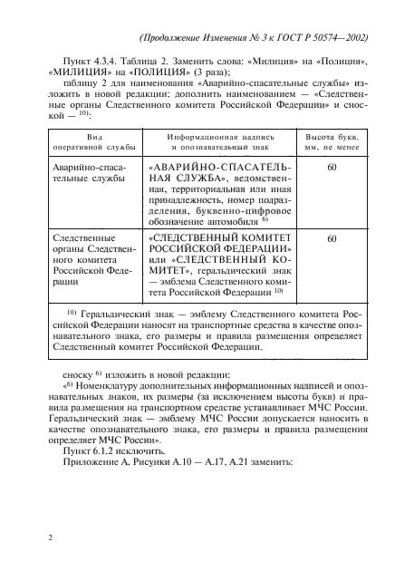 Изменение №3 к ГОСТ Р 50574-2002