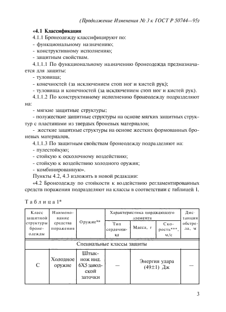 Изменение №3 к ГОСТ Р 50744-95