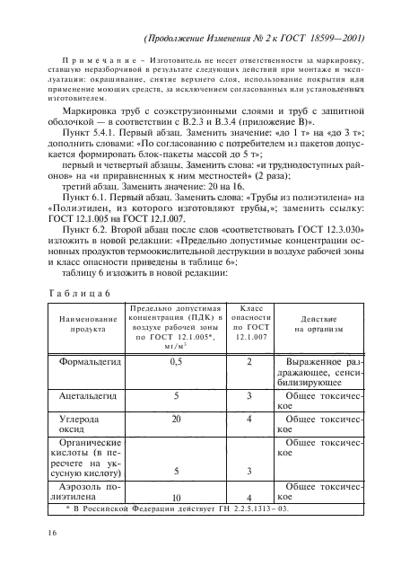 Изменение №2 к ГОСТ 18599-2001