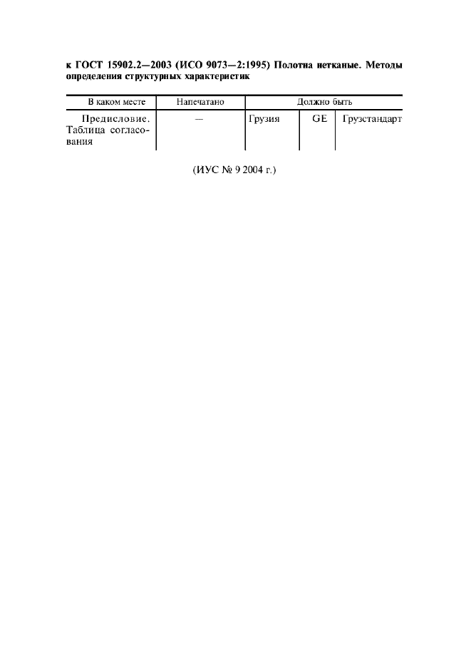 Поправка к ГОСТ 15902.2-2003