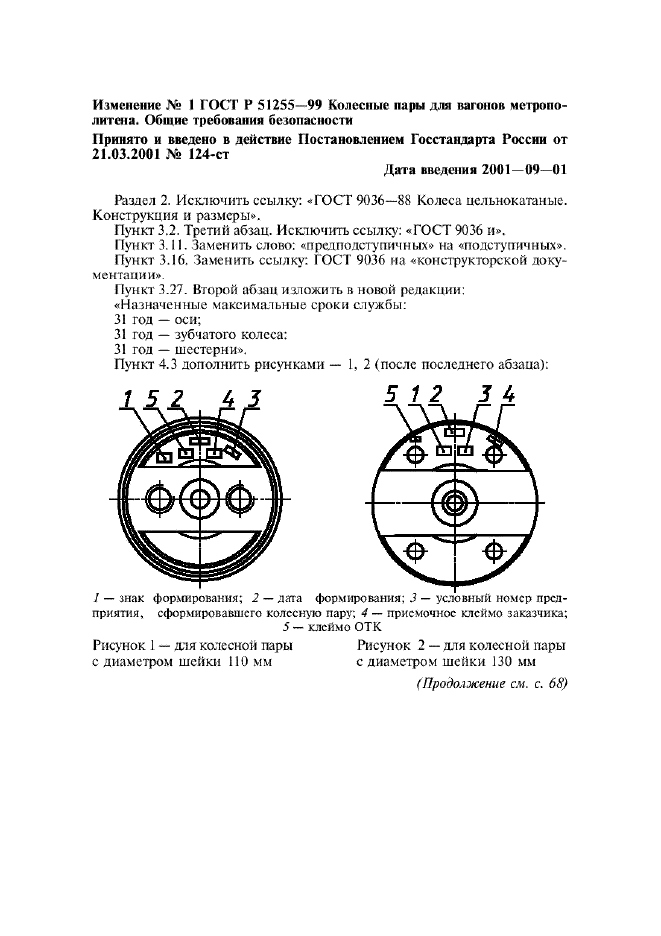 Изменение №1 к ГОСТ Р 51255-99