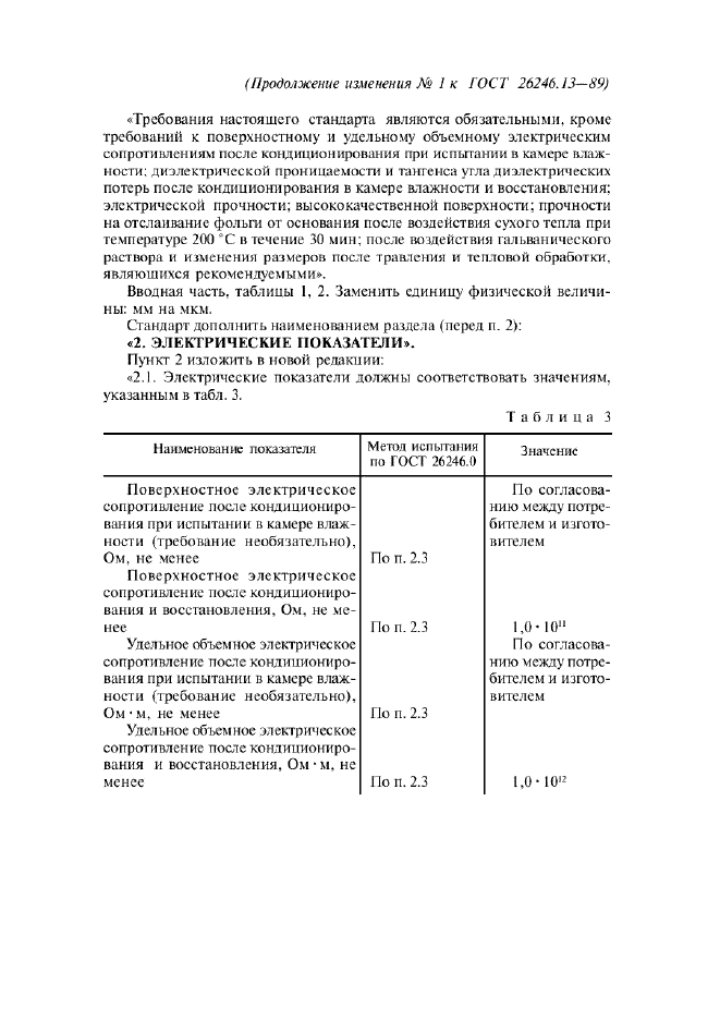 Изменение №1 к ГОСТ 26246.13-89