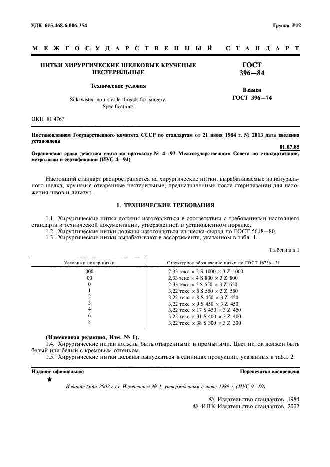 ГОСТ 396-84